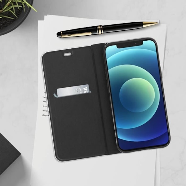 iPhone 12 / 12 Pro Case Kortholder Video Support Sort Carbon Effect Sort Svart