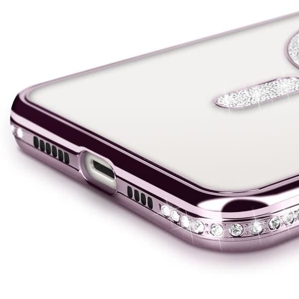 Coque - Diamant - iPhone 14 Plus - Contour Strass - Violet - Kompatibel med MagSafe Lila