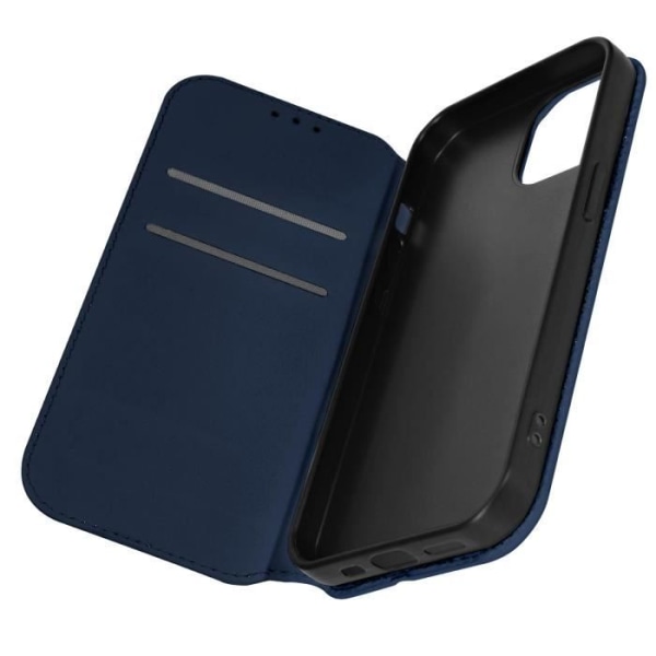 Fodral för iPhone 15 Pro Max Korthållare Stativ Magnetic Flip Midnight Blue
