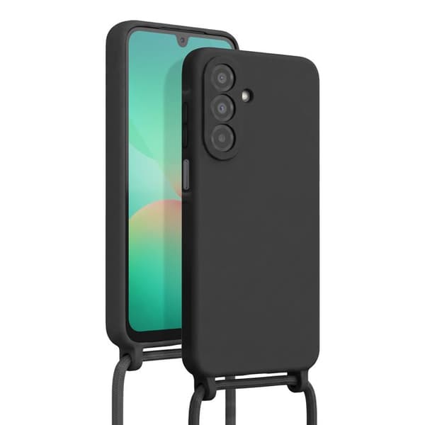 Silicone Cover til Samsung Galaxy A26 med Sort Halsrem Svart