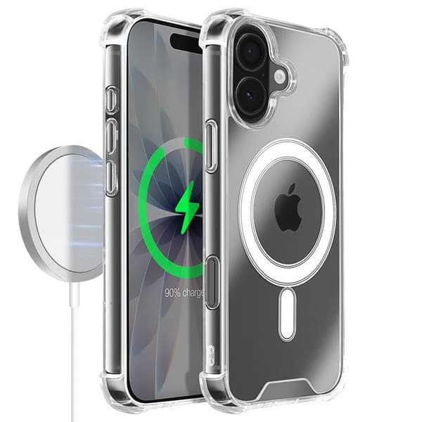 Coque Magsafe - TACTICAL - iPhone 17 - Militærbeskyttelse - Transparent - Glat design Vit