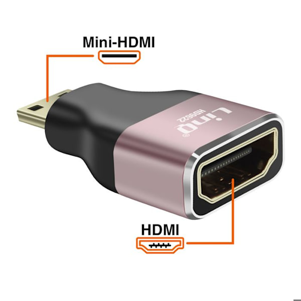 HDMI hun til Mini HDMI han 8K UHD LinQ Sølv