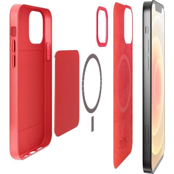 MagSafe SKYMAG Rött fodral till iPhone 12 / 12 Pro Puro
