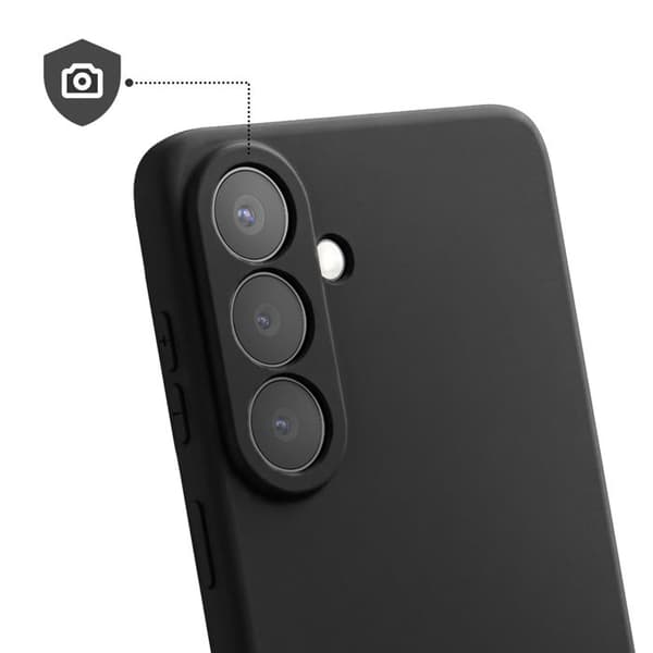 Silicone Soft-Touch Cover til Galaxy S26 med Sort Mikrofiberforing Svart