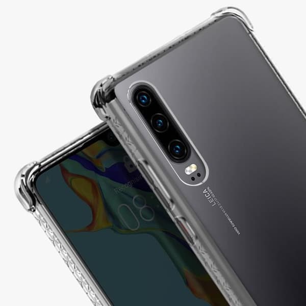 Telefonfodral - FORCE CASE - Huawei P30 - Stötsäker 2m - Transparent - Modern design Vit