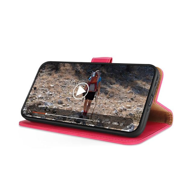 Pung til Oppo Reno 13 med magnetisk klap i fuchsia Rosa