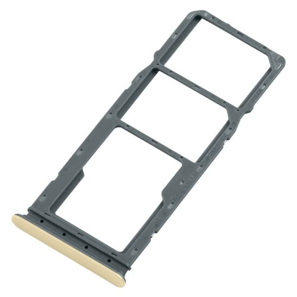 Dual Nano SIM / Micro-SD kort ersättningsfack för Realme C75 Guld Gul
