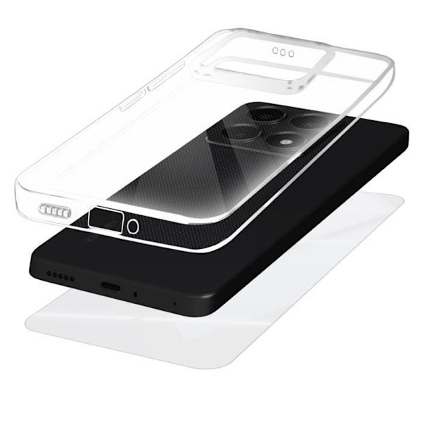 Suojapaketti Xiaomi 14T pehmeälle kotelolle ja karkaistulle lasille Mayaxess Transparent Transparent
