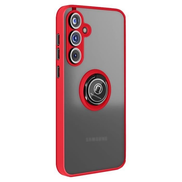 Fodral till Samsung Galaxy A55 - AVIZAR - Röd - Metallring - Stativfunktion Röd