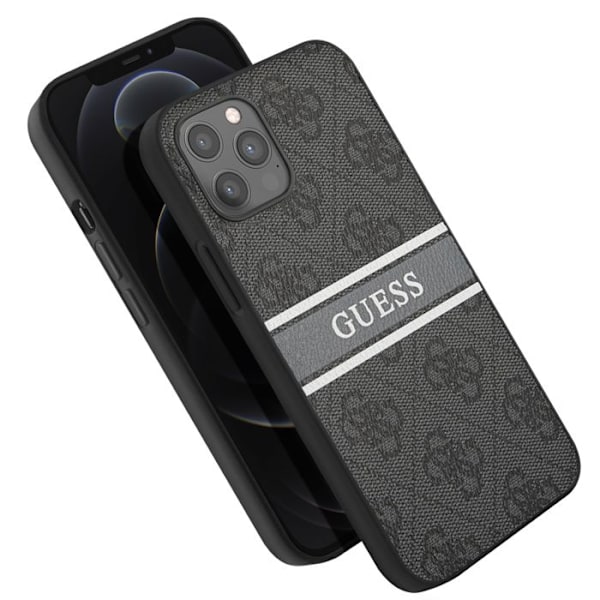 Coque til iPhone 12 Pro Max med tryk og monokrom luksusbånd