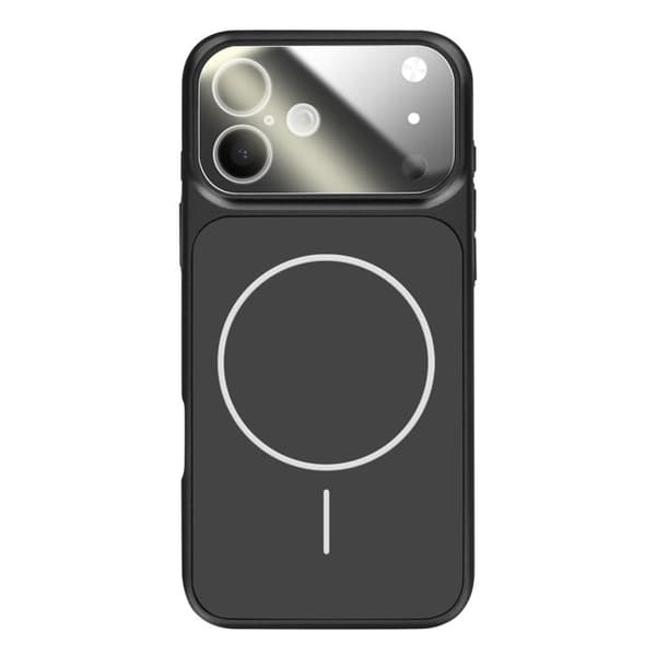 MagSafe-cover til iPhone 16, hård med glasbeskyttelse til kamera, sort Svart