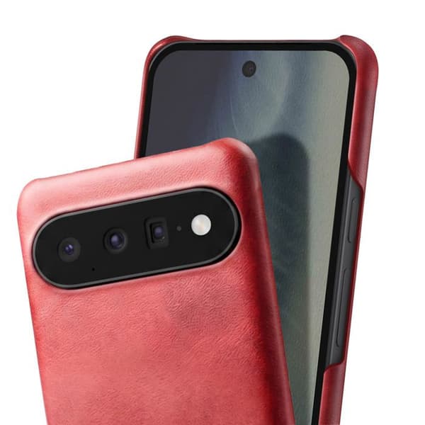 Cover til Google Pixel 11 Pro Hård Læder Effekt med Hævede Kanter Rød Röd