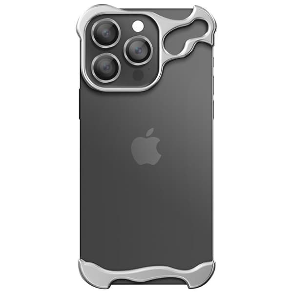 Skydd Design för iPhone 14 Pro Max Bumper Skal Metallförstärkt Silver Grå