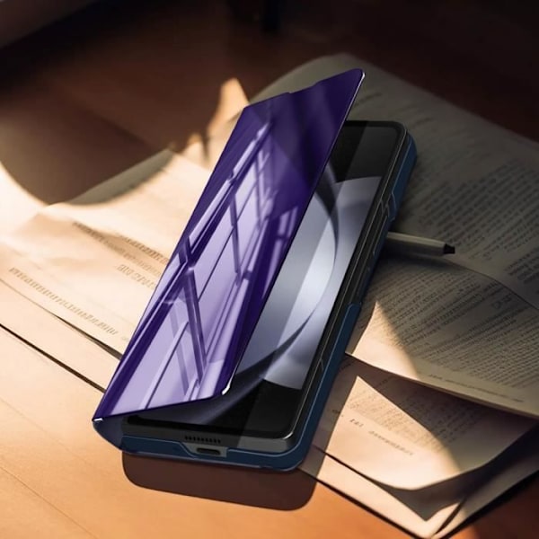 Clear View - AVIZAR - Samsung Galaxy Z Fold 5 - Violet - Peililäppä - Video Tuki Lila