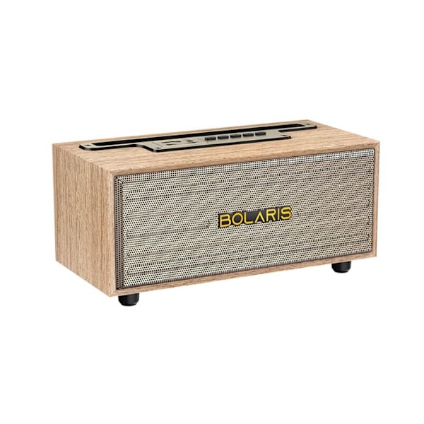 Langaton Bluetooth 5.0 8W Bronx -kaiutin älypuhelintelineellä, retrodesign, valkoinen/harmaa Vit grå