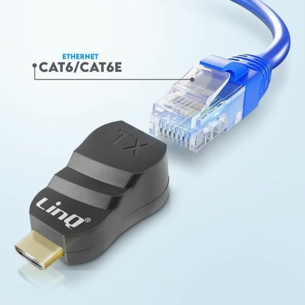 HDMI til Ethernet-udvidelsesadapter 1080p HD-opløsning 30m rækkevidde - LINQ