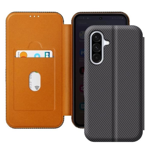 Kolfodral för Samsung Galaxy A56, RFID-skydd, Kortfack, Mörkgrå Stöd Grå