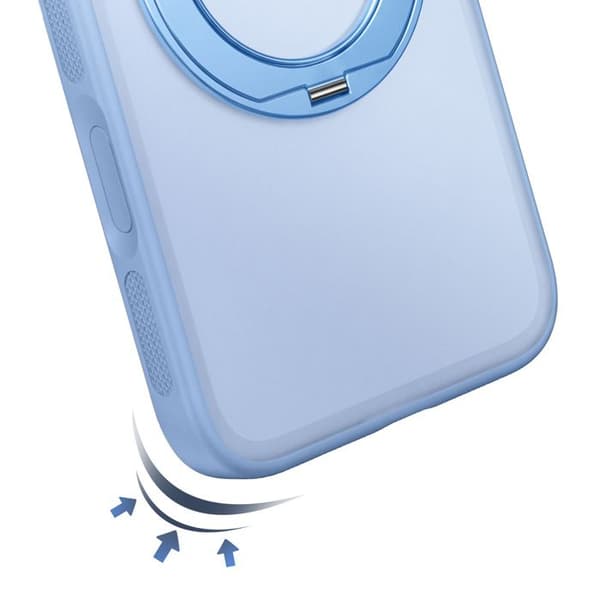 MagSafe-skal för iPhone 18 Pro med genomskinlig baksida och roterande ring Pango Blå Blå