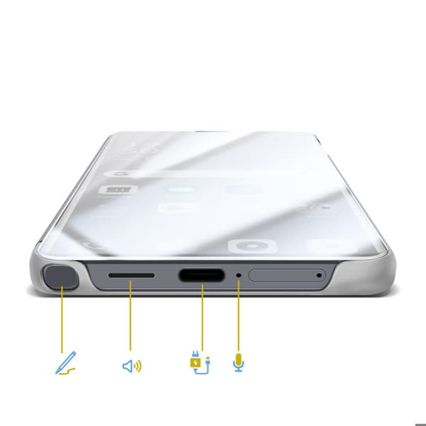 Skyddsfodral för Galaxy S26 Ultra Clear View med Videostöd Silver Grå