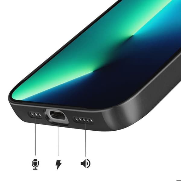 iPhone 13 Pro Cover Kompatibel med MagSafe Mat AG Glas Sort Svart