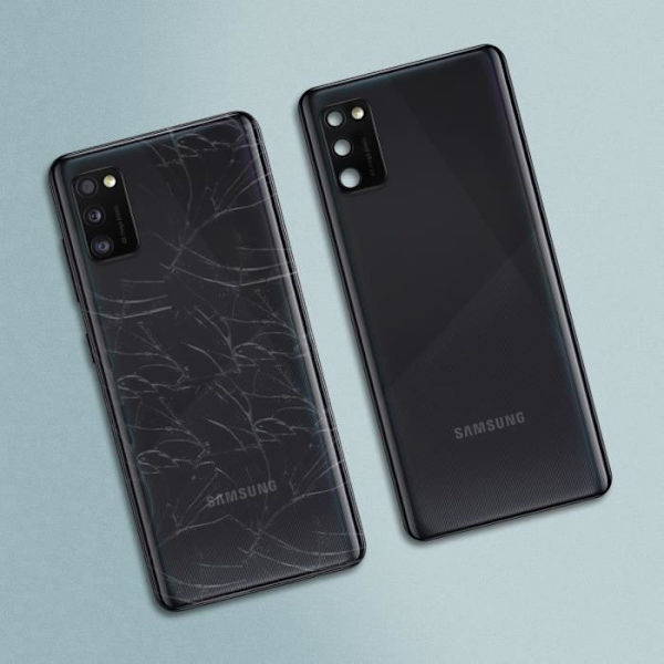 Samsung Galaxy A41 Akun suojus Alkuperäinen Samsungin takakuori, musta