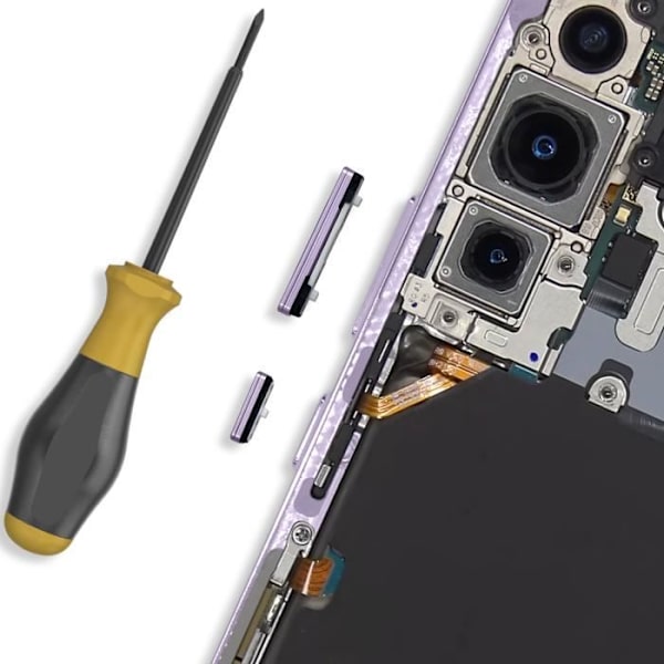 AVIZAR virta- ja äänenvoimakkuuspainike Samsung Galaxy S22:lle ja S22 Plus:lle - Violetti - Laadukas varaosa Lila