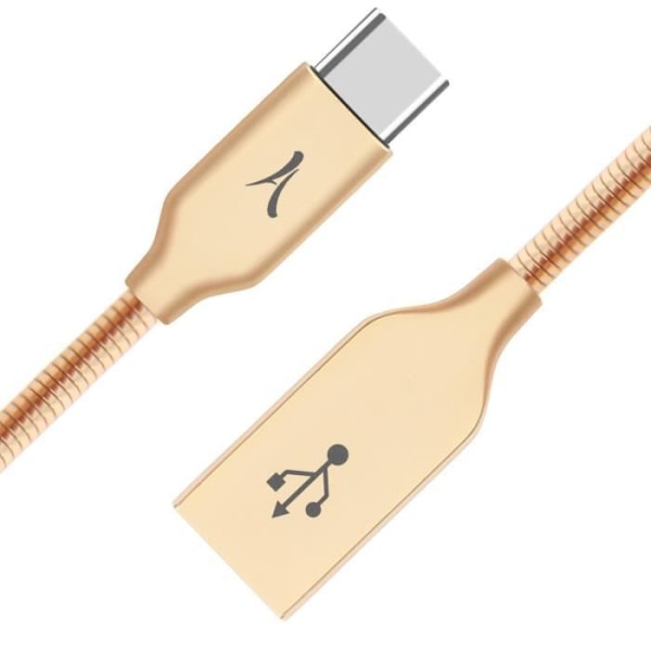 Akashi USB / USB Typ C-kabel Krom Rostfritt Stål Guld - Ladda och synkronisera Guld