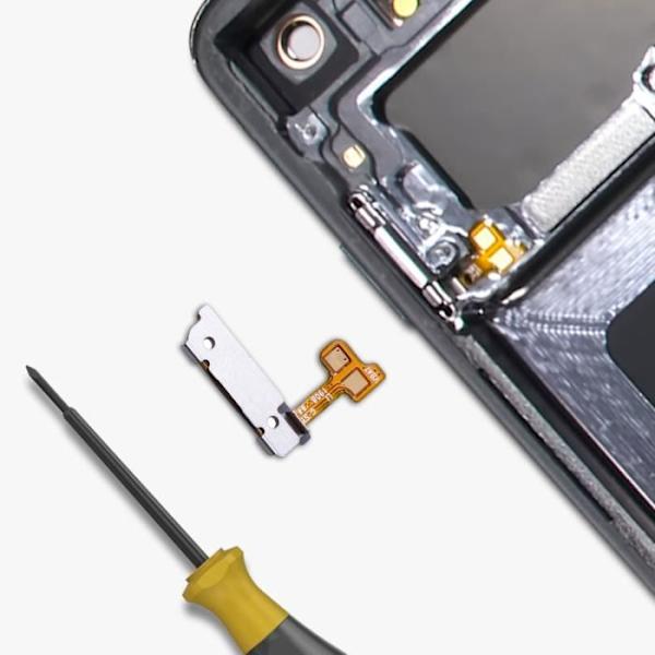 Virtapainikekaapeli - AVIZAR - Samsung Galaxy S10 - Musta - Laadukas varaosa Svart