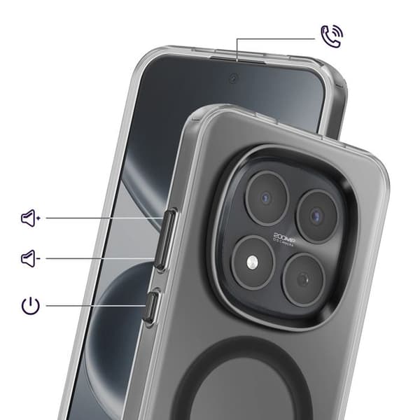 Cover til Redmi Note 15 Pro 5G Forstærket Kompatibel med MagSafe Tilbehør Sort Svart