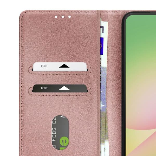 Plånboksfodral - AVIZAR - Samsung Galaxy A56/A36 - Roséguld - Videostöd - Magnetisk Rosa Champagne