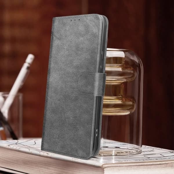 iPhone 14 Plus etui - AVIZAR - Pungcover - Videostøttefunktion - Grå Grå