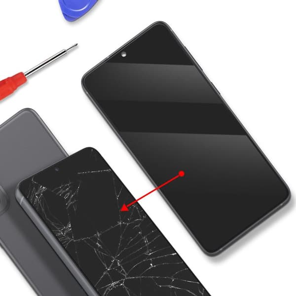 Erstatnings LCD Skærm til Galaxy S21 FE med Sort Ramme Svart