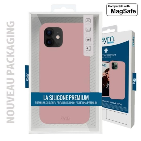 JAYM Soft Case iPhone 14:lle - Vaaleanpunainen - MagSafe-yhteensopiva - Mikrokuitu ja silikoni Rosa