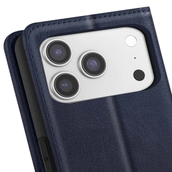 Chesterfield Väskfodral för iPhone 17 Pro med Stöd Funktion Mörkblå Blå