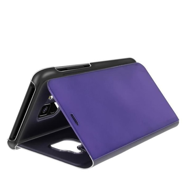 Étui Galaxy A8 - AVIZAR - Folio Mirror Cover - Hård skal - Støttefunktion - Lilla Lila