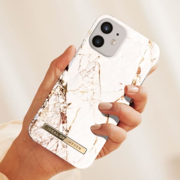 Cover til iPhone 12 Mini Marbled Luxury Ultra Thin Carrara Gold iDeal of Sweden White