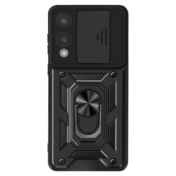 Coque til Samsung S25 Edge Ring Support med Kamera Beskyttelse Mayaxess Sort Svart