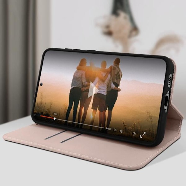 Fodral till Samsung Galaxy S23 Plus - AVIZAR - Flip Card Hållare Video Support - Rosa Rosa