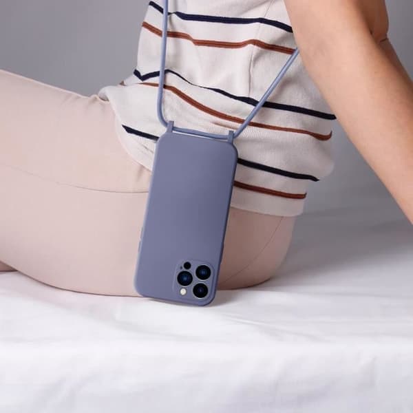 Coque iPhone 13 Pro - AVISERE - Semi-rigid - Justerbart snor 80cm - Lavendel - Unisex Lavendel