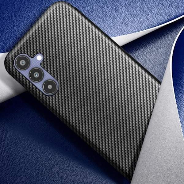 Smartphonefodral - AVIZAR - Samsung Galaxy A25 5G - Ekologiskt läder - Kolfiber - Korthållarflik