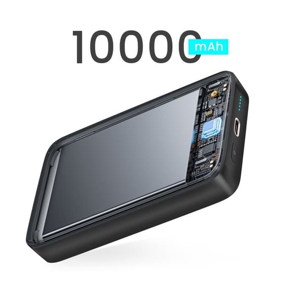 Extern Batteri - BWOO - MagSafe 10000mAh - USB-C 20W - Fällbart Stöd - Svart Svart