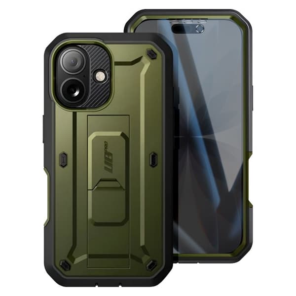 Helcover - SUPCASE - iPhone 17 Serie - Kaki - Fuld Beskyttelse - Indbygget Stativ Grön