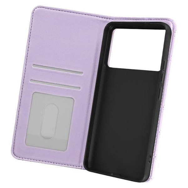 Etui til Xiaomi Poco F6 Quiltet Style Flip Card Holder Support Lavendel Lila
