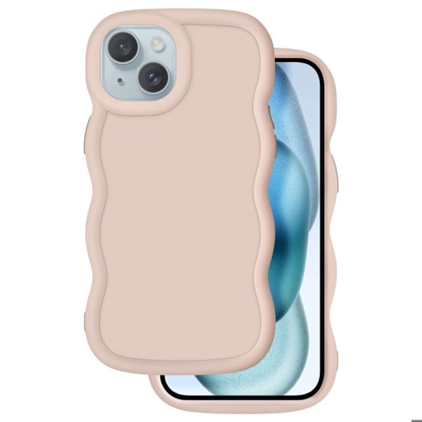 iPhone 15 Suojakuori Silikoni Iskunkestävä Candy Beige -sarja Beige