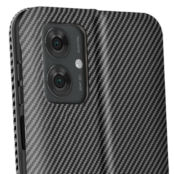 Motorola Moto G55 Hiilikuitukuori Video- ja Anti-RFID-tuki Musta musta