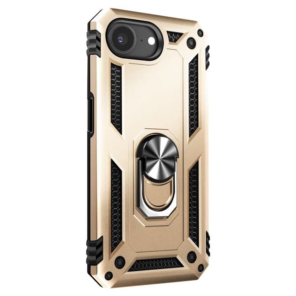 iPhone 16e cover - Hybrid - Video Stander Ring - Shockproof - Guld Gul