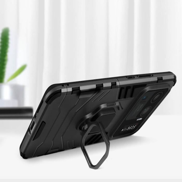 Coque Antichoc - AVIZAR - Xiaomi Mi 11 Ultra - Metalring - Videostøtte - Sort Svart
