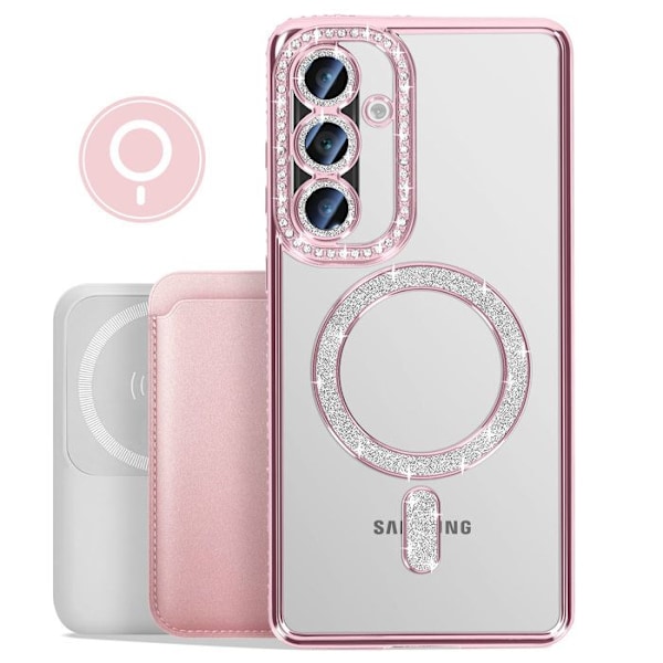 Coque Diamant för Samsung Galaxy A36 MagSafe Contour Strass Rosa Rosa