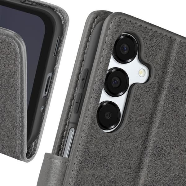 Plånboksfodral - Chesterfield - Samsung Galaxy A16 - Grå - Halvstyv - Video Stöd Grå
