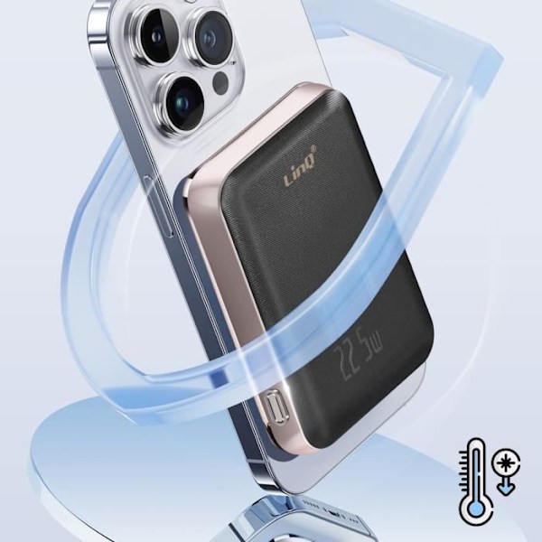 Eksternt batteri 15W MagSafe 10000 mAh Strømforsyning 20W LinQ Sort